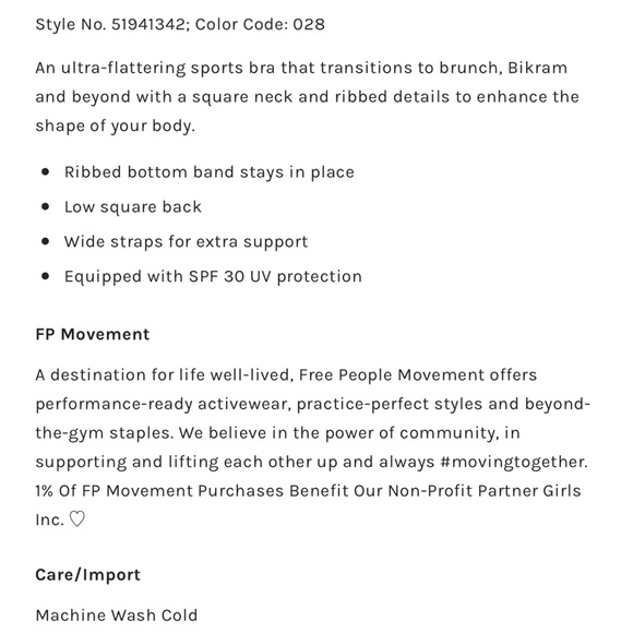 Free People Movement Good Karma Square-Neck Bra Size XS/S NWOT - Picture 9 of 10